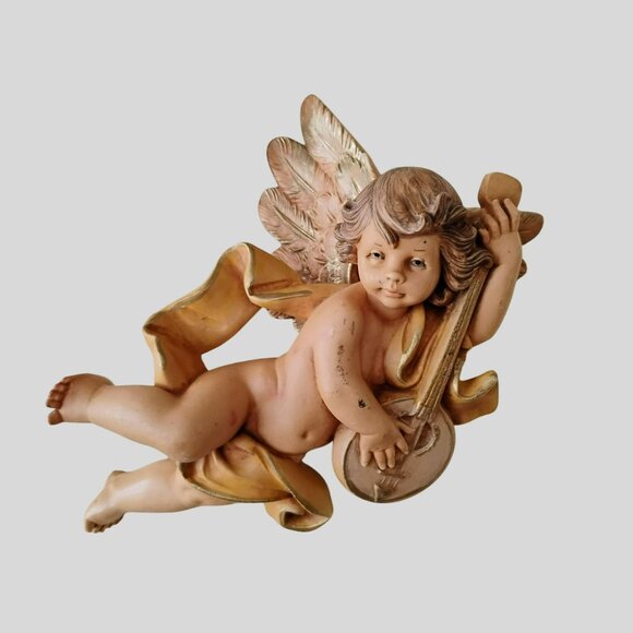 Vintage Depose Italy Angel Cherub Wall Art, Italian Simonetti Figurine 1984 Banj - Picture 1 of 7